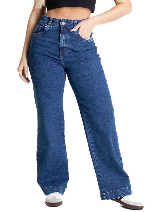 Sawary - Calça Jeans Sawary Wide Leg Petit - 280840 Azul
