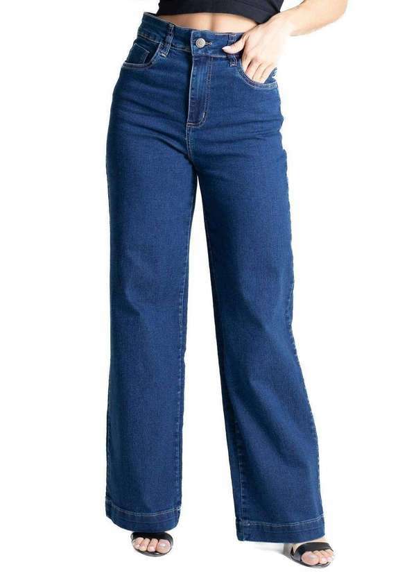 Sawary - Calça Jeans Sawary Wide Leg Petit - 280850 Azul