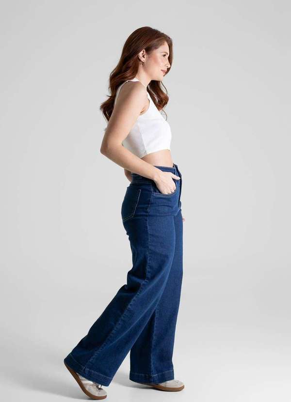 Sawary - Calça Jeans Sawary Wide Leg Petit - 280852 Azul 3