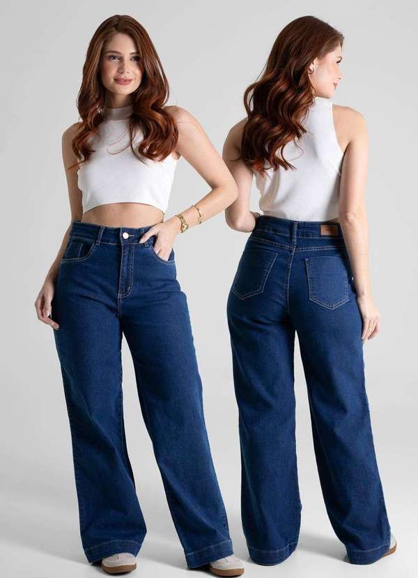 Sawary - Calça Jeans Sawary Wide Leg Petit - 280852 Azul 6