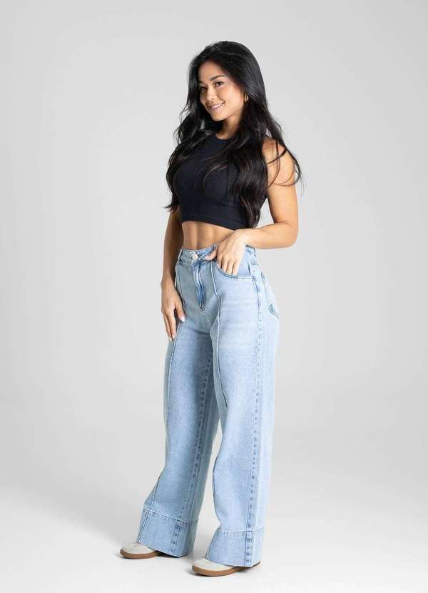 Sawary - Calça Jeans Sawary Wide Leg Petit - 280891 Azul 3