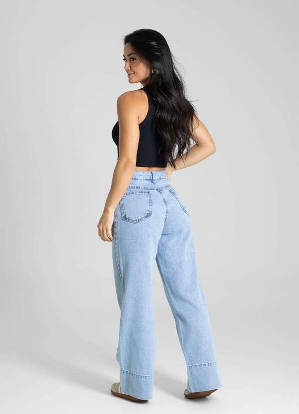 Sawary - Calça Jeans Sawary Wide Leg Petit - 280891 Azul 4
