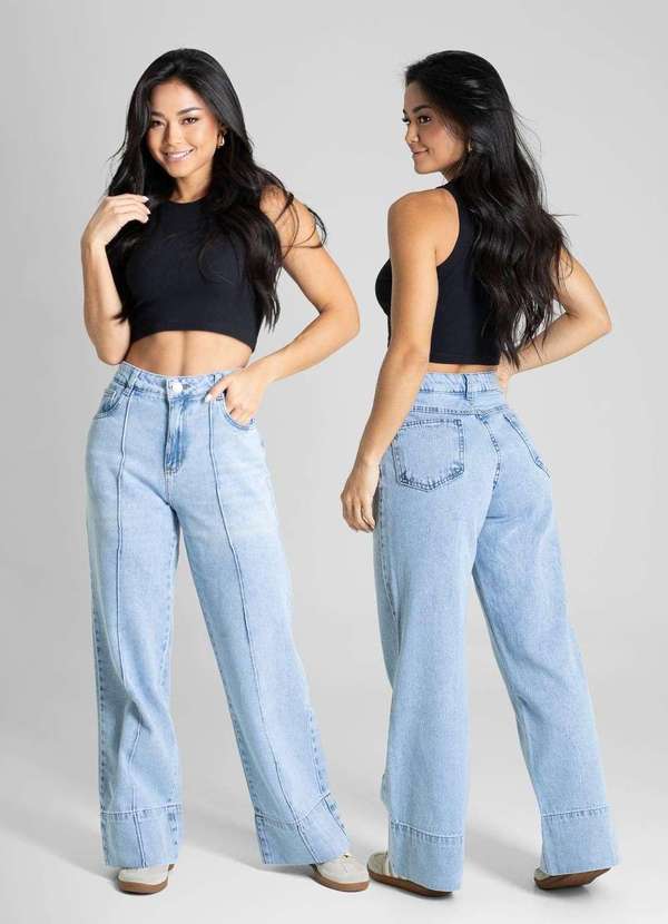 Sawary - Calça Jeans Sawary Wide Leg Petit - 280891 Azul 6