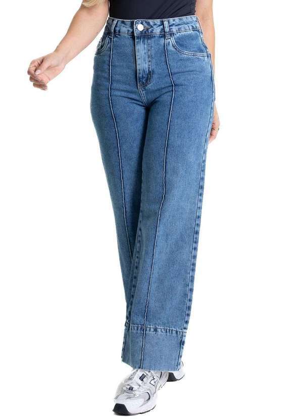 Sawary - Calça Jeans Sawary Wide Leg Petit - 280900 Azul