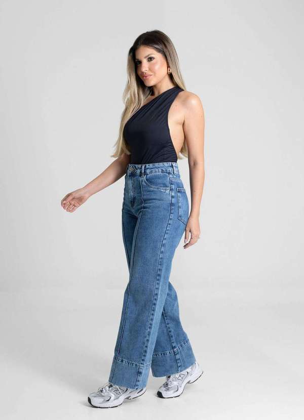 Sawary - Calça Jeans Sawary Wide Leg Petit - 280900 Azul 3