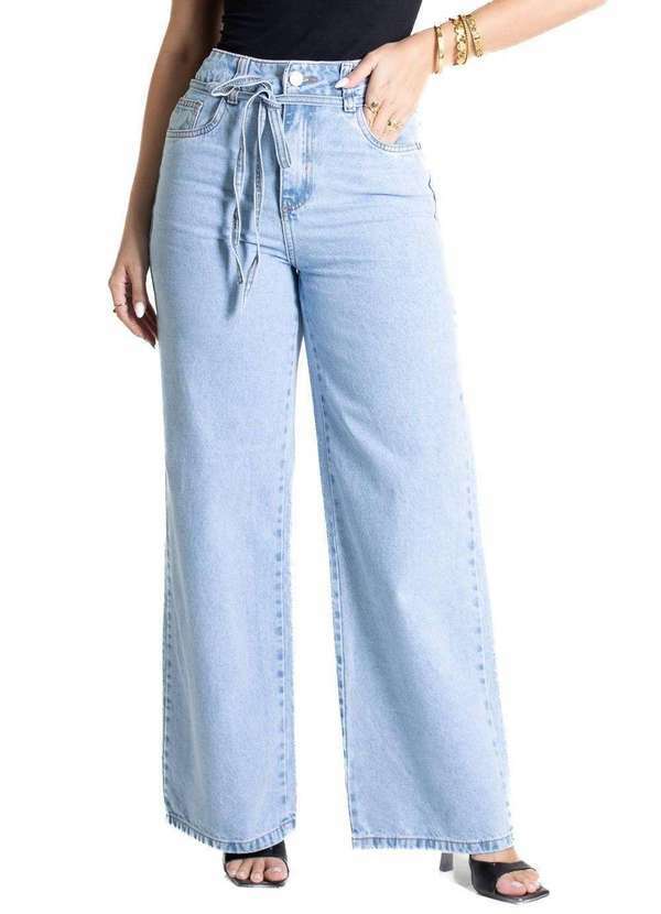 Sawary - Calça Jeans Sawary Wide Leg Petit - 280920 Azul
