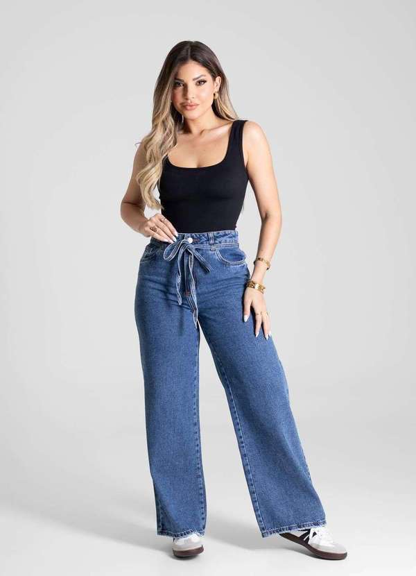 Sawary - Calça Jeans Sawary Wide Leg Petit - 281000 Azul 2