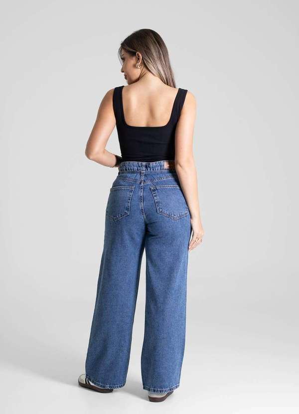 Sawary - Calça Jeans Sawary Wide Leg Petit - 281000 Azul 4