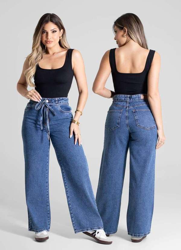 Sawary - Calça Jeans Sawary Wide Leg Petit - 281000 Azul 6