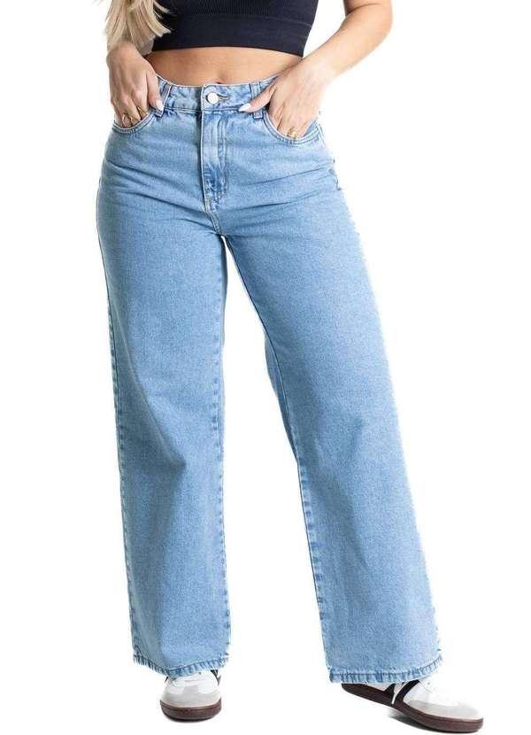 Sawary - Calça Jeans Sawary Wide Leg Petit - 281151 Azul