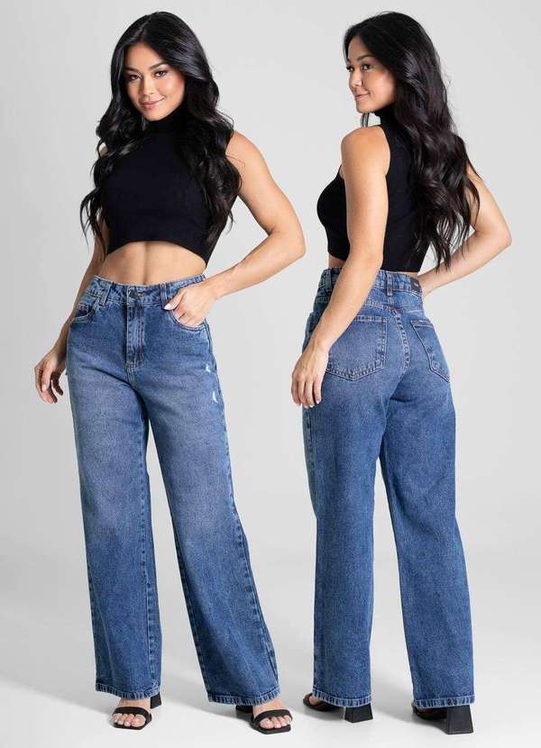 Sawary - Calça Jeans Sawary Wide Leg Petit - 281545 Azul 6