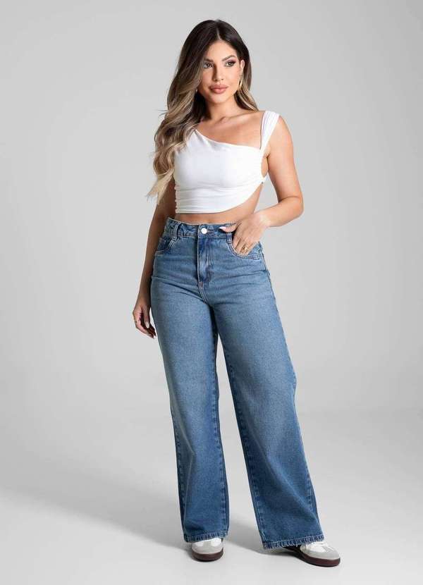 Sawary - Calça Jeans Sawary Wide Leg Petit - 281654 Azul 2