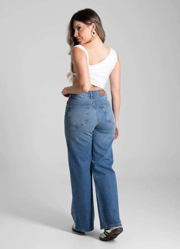 Sawary - Calça Jeans Sawary Wide Leg Petit - 281654 Azul 4