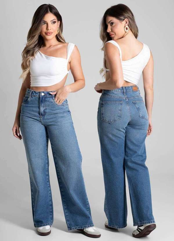 Sawary - Calça Jeans Sawary Wide Leg Petit - 281654 Azul 6