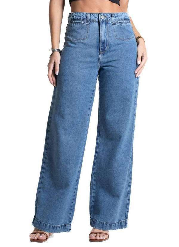 Sawary - Calça Jeans Sawary Wide Leg Petit - 281754 Azul