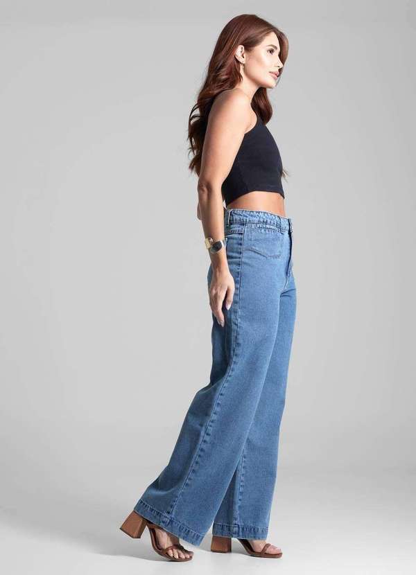 Sawary - Calça Jeans Sawary Wide Leg Petit - 281754 Azul 3