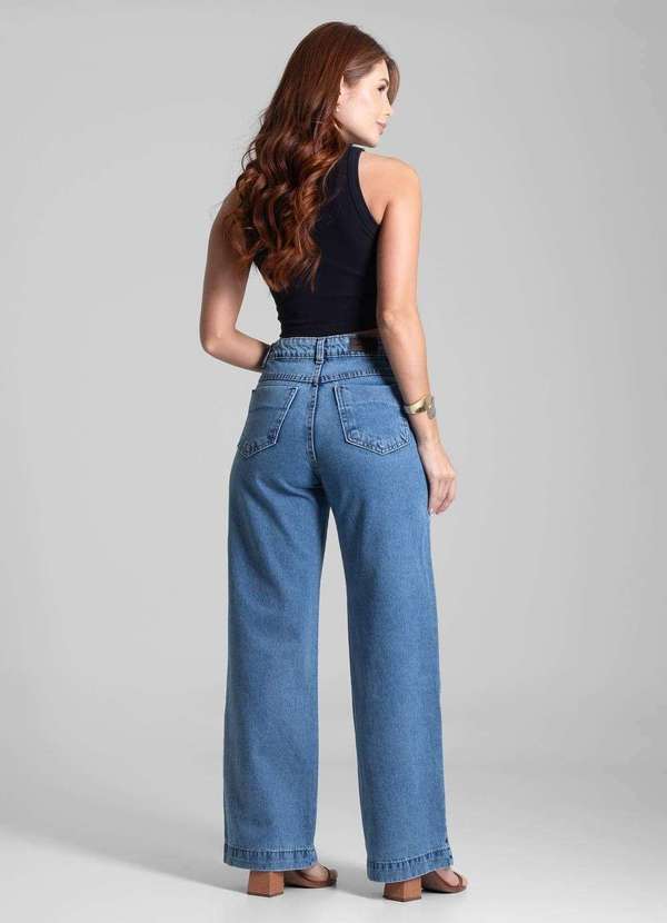 Sawary - Calça Jeans Sawary Wide Leg Petit - 281754 Azul 4