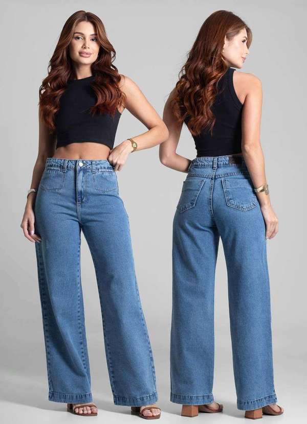 Sawary - Calça Jeans Sawary Wide Leg Petit - 281754 Azul 6