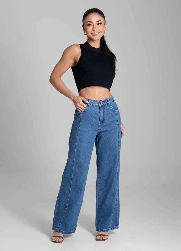 Sawary - Calça Jeans Sawary Wide Leg Petit - 281866 Azul 2