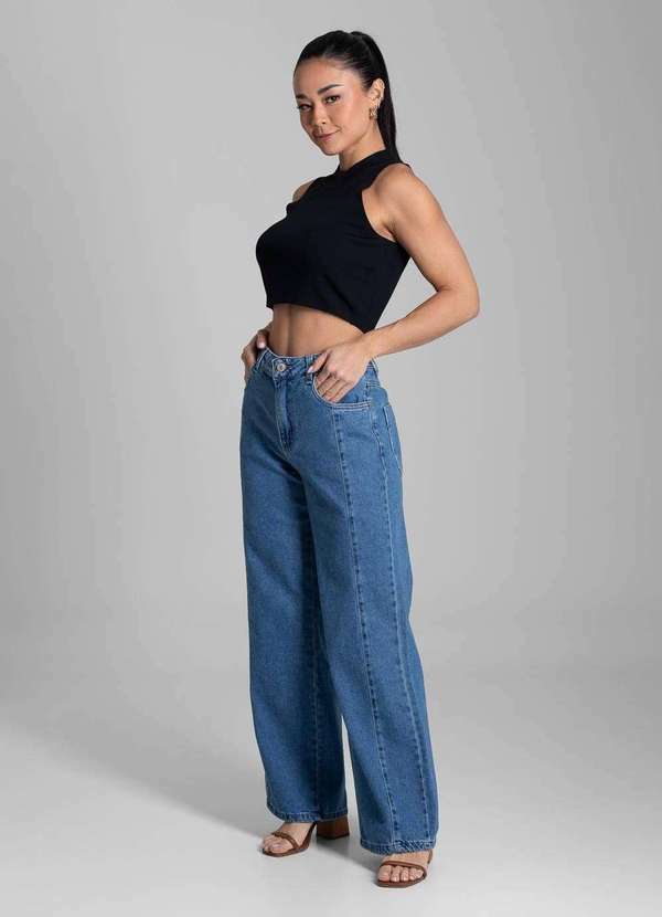 Sawary - Calça Jeans Sawary Wide Leg Petit - 281866 Azul 3