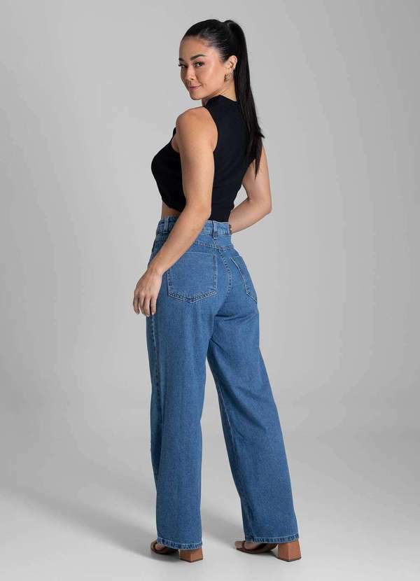 Sawary - Calça Jeans Sawary Wide Leg Petit - 281866 Azul 4