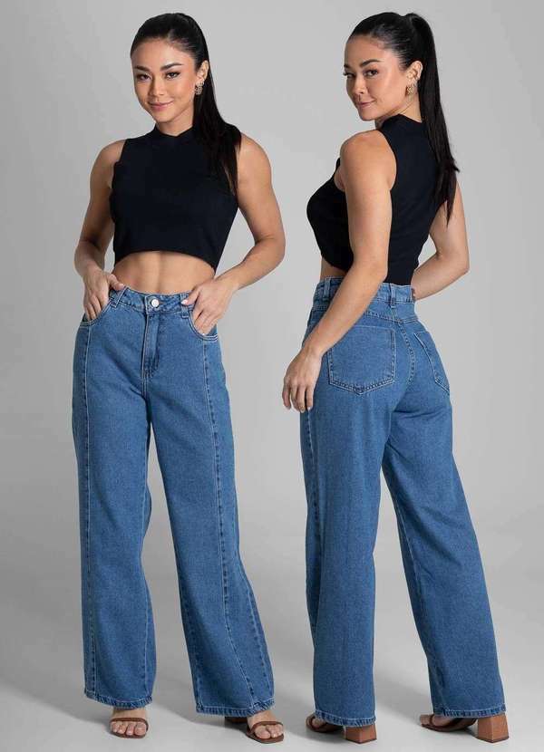 Sawary - Calça Jeans Sawary Wide Leg Petit - 281866 Azul 6