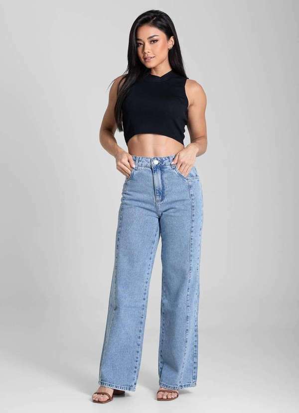 Sawary - Calça Jeans Sawary Wide Leg Petit - 281871 Azul 2