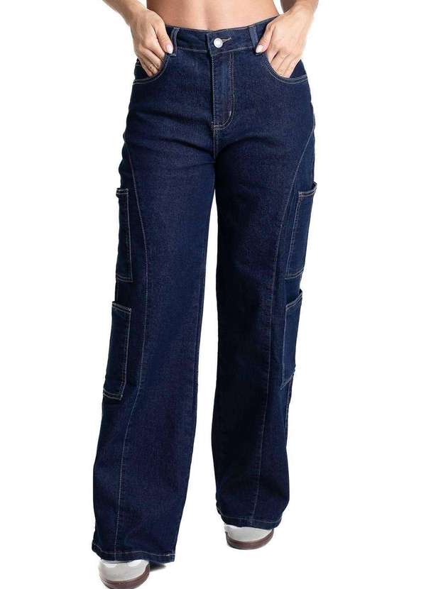 Sawary - Calça Jeans Sawary Wide Leg Petit - 281899 Azul