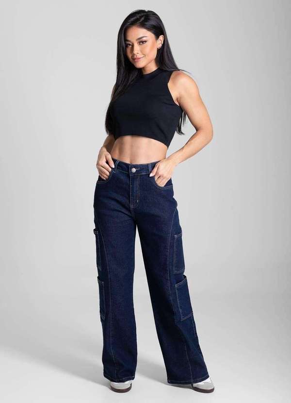 Sawary - Calça Jeans Sawary Wide Leg Petit - 281899 Azul 2