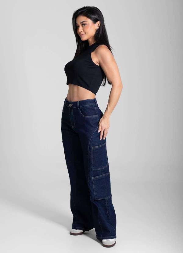 Sawary - Calça Jeans Sawary Wide Leg Petit - 281899 Azul 3