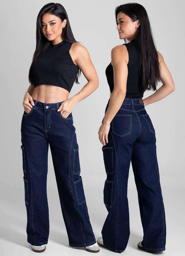 Sawary - Calça Jeans Sawary Wide Leg Petit - 281899 Azul 6