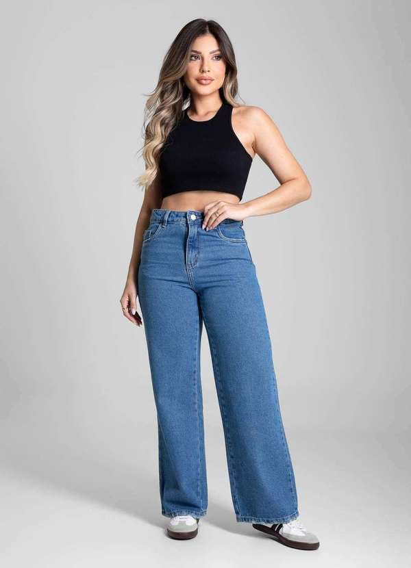 Sawary - Calça Jeans Sawary Wide Leg Petit - 281937 Azul 2