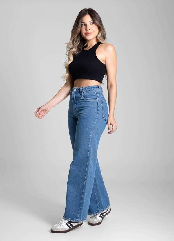 Sawary - Calça Jeans Sawary Wide Leg Petit - 281937 Azul 3