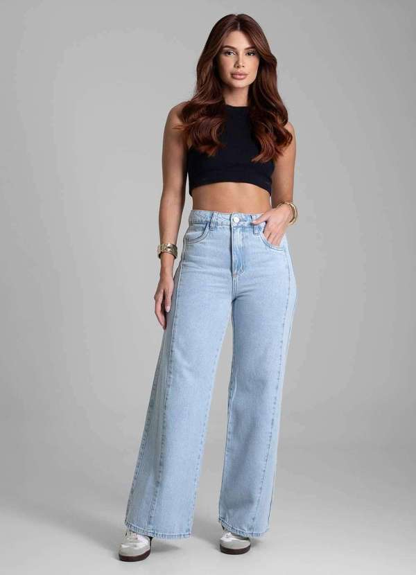 Sawary - Calça Jeans Sawary Wide Leg Petit - 281972 Azul 2