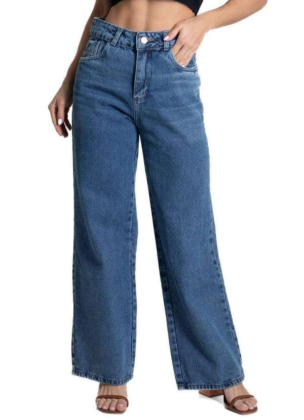 Sawary - Calça Jeans Sawary Wide Leg Petit - 282028 Azul
