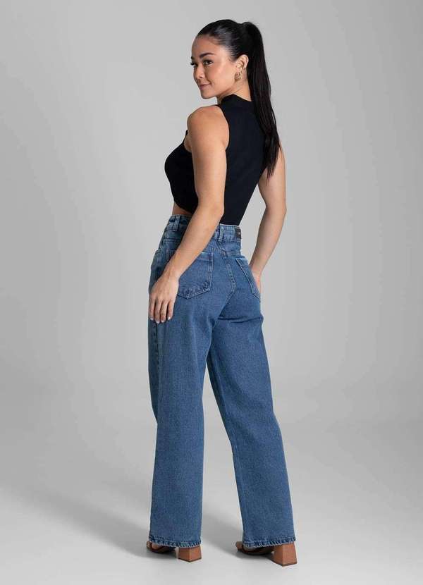 Sawary - Calça Jeans Sawary Wide Leg Petit - 282028 Azul 4