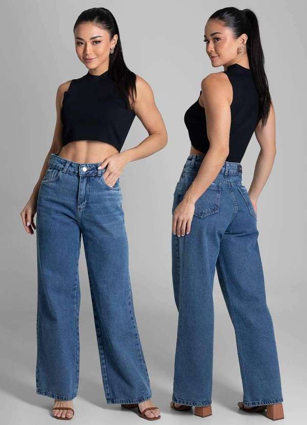 Sawary - Calça Jeans Sawary Wide Leg Petit - 282028 Azul 6