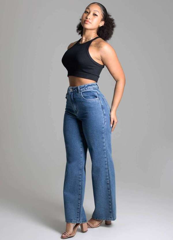 Sawary - Calça Jeans Sawary Wide Leg Petit Azul 3