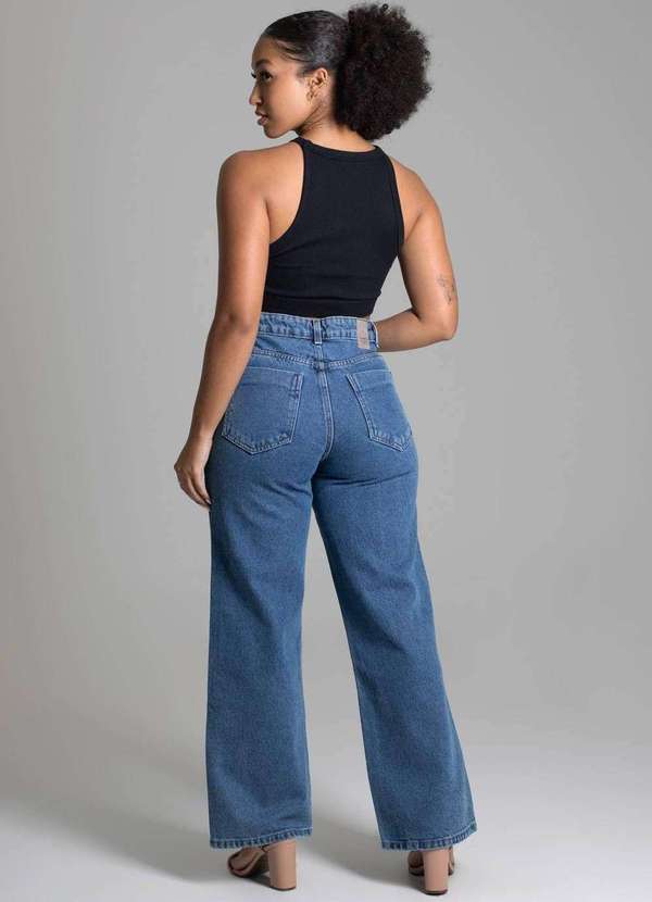 Sawary - Calça Jeans Sawary Wide Leg Petit Azul 4