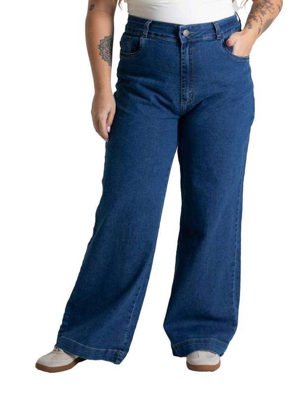 Sawary - Calça Jeans Sawary Wide Leg Plus Size - 279804 Azul