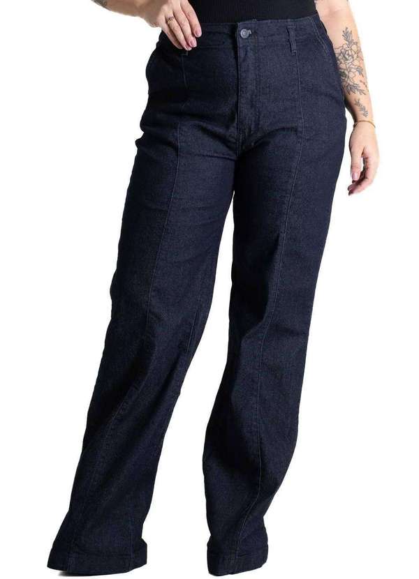 Sawary - Calça Jeans Sawary Wide Leg Plus Size - 280630 Azul