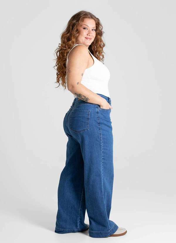 Sawary - Calça Jeans Sawary Wide Leg Plus Size - 280658 Azul 3