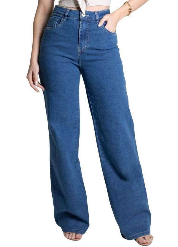 Sawary - Calça Jeans Sawary Wide Leg Azul