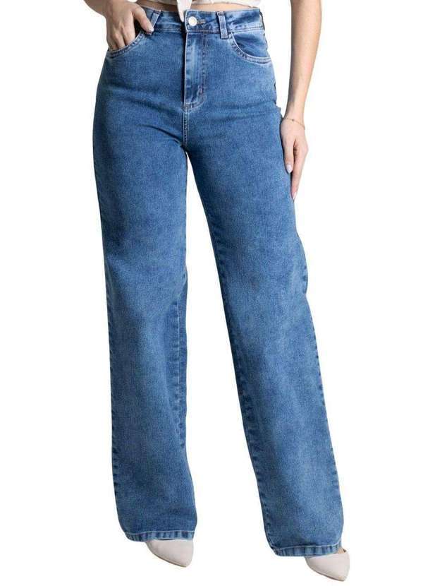 Sawary - Calça Jeans Sawary Wide Leg Azul