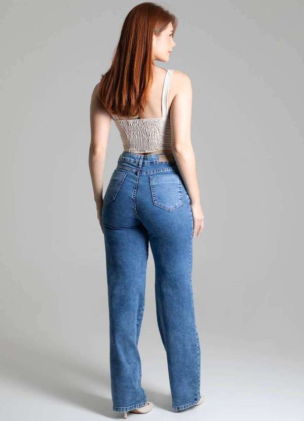 Sawary - Calça Jeans Sawary Wide Leg Azul 5