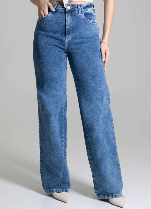 Sawary - Calça Jeans Sawary Wide Leg Azul 6