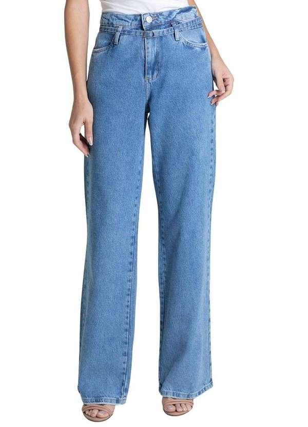 Sawary - Calça Jeans Sawary Wide Leg Azul
