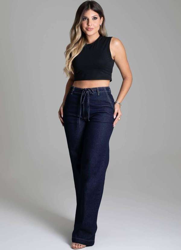 Sawary - Calça Jeans Sawary Wide Leg - 277611 Azul 2