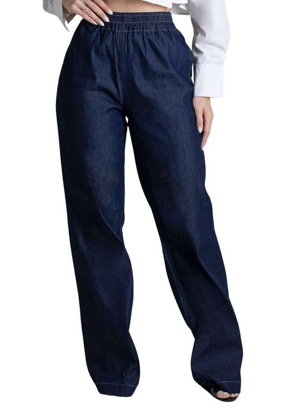Sawary - Calça Jeans Sawary Wide Leg - 279121 Azul
