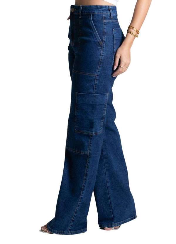 Sawary - Calça Jeans Sawary Wide Leg Azul